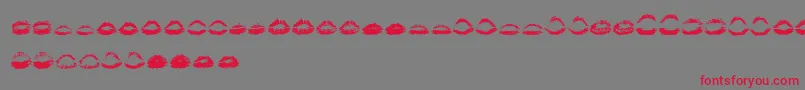 Kiss Kiss   Font – Red Fonts on Gray Background