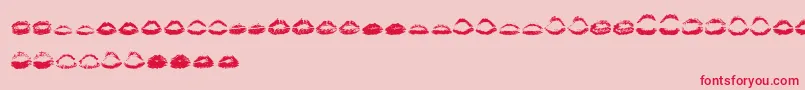 Kiss Kiss   Font – Red Fonts on Pink Background