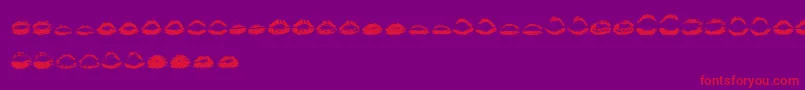 フォントKiss Kiss   – 紫の背景に赤い文字