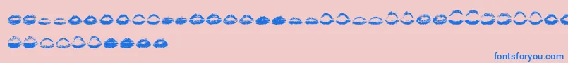 Kiss Kiss   Font – Blue Fonts on Pink Background
