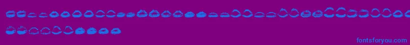 Kiss Kiss   Font – Blue Fonts on Purple Background