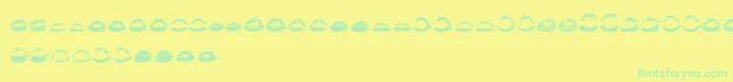 Kiss Kiss   Font – Green Fonts on Yellow Background