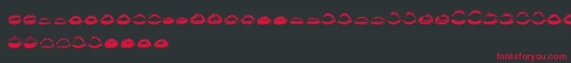 Kiss Kiss   Font – Red Fonts on Black Background