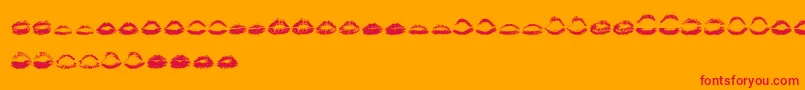 フォントKiss Kiss   – オレンジの背景に赤い文字