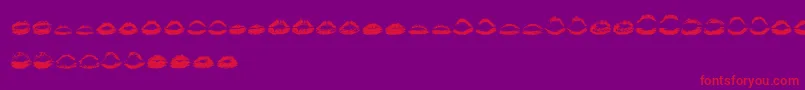 Kiss Kiss   Font – Red Fonts on Purple Background
