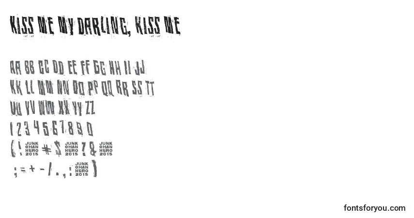 Schriftart Kiss me my darling, kiss me – Alphabet, Zahlen, spezielle Symbole