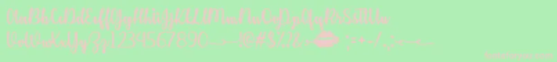 Kiss Me or Not   Font – Pink Fonts on Green Background