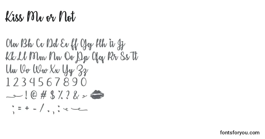 Kiss Me or Not   (131746)フォント–アルファベット、数字、特殊文字