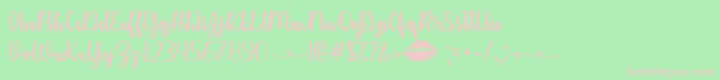 Kiss Me or Not   Font – Pink Fonts on Green Background