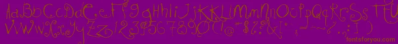 KISSMKMK Font – Brown Fonts on Purple Background