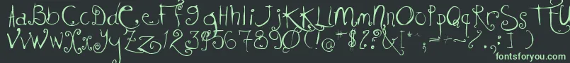 KISSMKMK Font – Green Fonts on Black Background