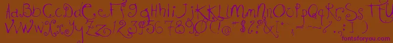 KISSMKMK Font – Purple Fonts on Brown Background