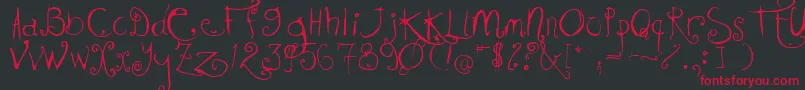 KISSMKMK Font – Red Fonts on Black Background