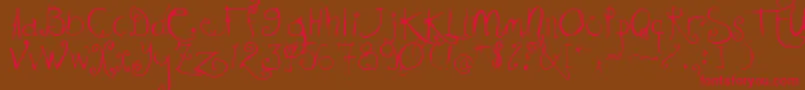 KISSMKMK Font – Red Fonts on Brown Background