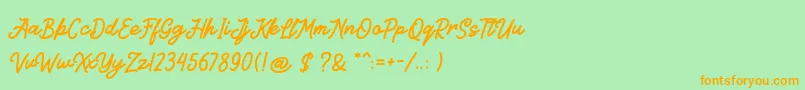 Kitabisa Font – Orange Fonts on Green Background