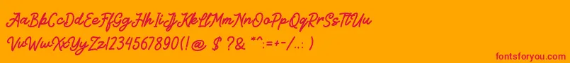 フォントKitabisa – オレンジの背景に赤い文字