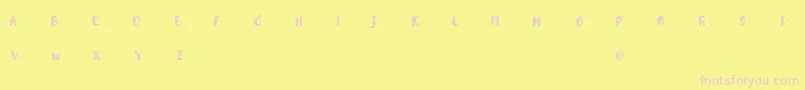 kitadari Personal use-Schriftart – Rosa Schriften auf gelbem Hintergrund