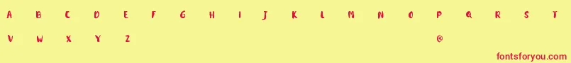 kitadari Personal use Font – Red Fonts on Yellow Background