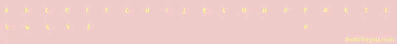 kitadari Personal use Font – Yellow Fonts on Pink Background