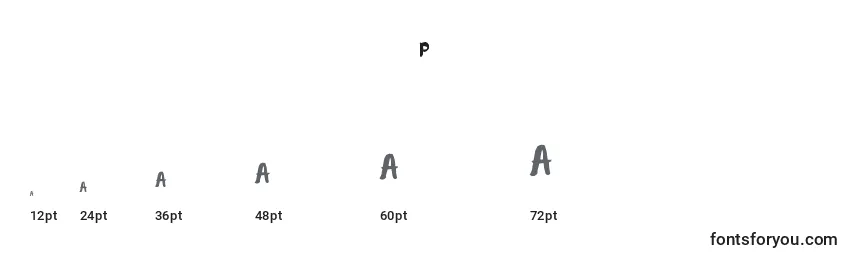 Размеры шрифта Kitadari Personal use