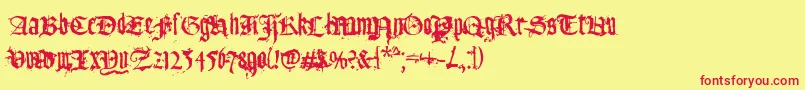 Tfutfu Font – Red Fonts on Yellow Background