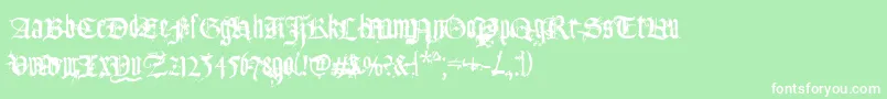Tfutfu-Schriftart – Weiße Schriften auf grünem Hintergrund