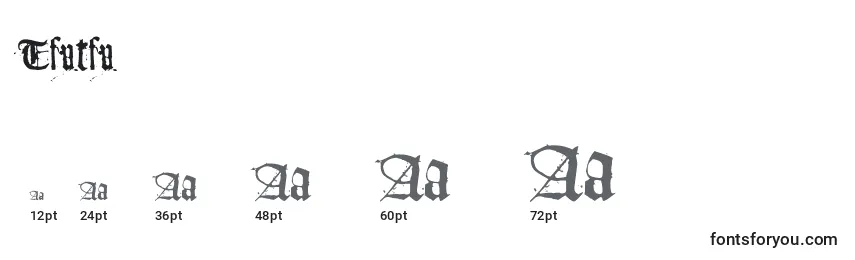 Größen der Schriftart Tfutfu