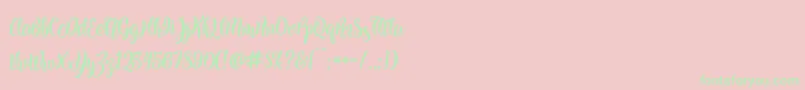 Kite Script Font – Green Fonts on Pink Background