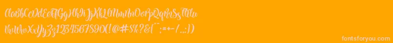 Kite Script Font – Pink Fonts on Orange Background