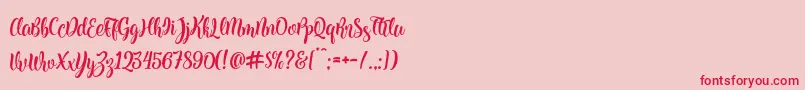 Kite Script Font – Red Fonts on Pink Background