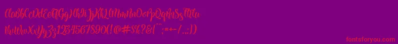 Kite Script Font – Red Fonts on Purple Background