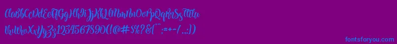 Kite Script-fontti – siniset fontit violetilla taustalla