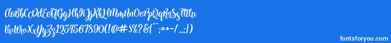 フォントKite Script – 青い背景に白い文字