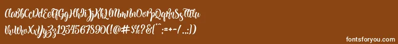 フォントKite Script – 茶色の背景に白い文字