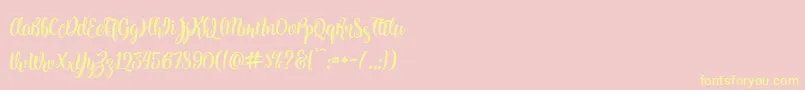 Подробнее о шрифте Kite Script Шрифт Kite Script – жёлтые шрифты на розовом фоне