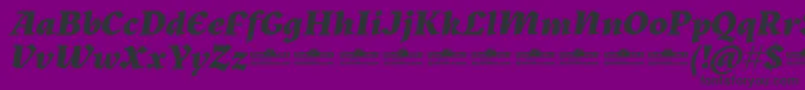 フォントKitsch Extrabold Italic trial – 紫の背景に黒い文字