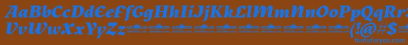 En savoir plus sur la police Kitsch Extrabold Italic trial Police Kitsch Extrabold Italic trial – polices bleues sur fond brun