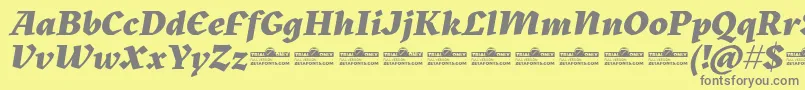 fuente Kitsch Extrabold Italic trial – Fuentes Grises Sobre Fondo Amarillo