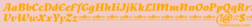 Kitsch Extrabold Italic trial-Schriftart – Orangefarbene Schriften auf rosa Hintergrund