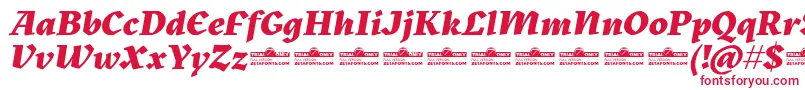 Шрифт Kitsch Extrabold Italic trial – красные шрифты