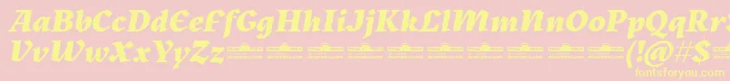 Kitsch Extrabold Italic trial Font – Yellow Fonts on Pink Background