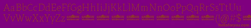 Kitsch Text Extralight trial Font – Brown Fonts on Purple Background