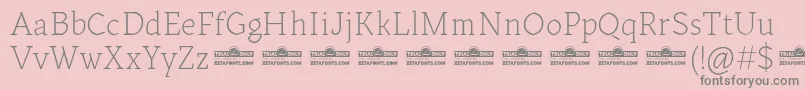 Kitsch Text Extralight trial Font – Gray Fonts on Pink Background