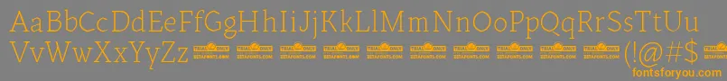 Kitsch Text Extralight trial-Schriftart – Orangefarbene Schriften auf grauem Hintergrund