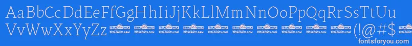 Kitsch Text Extralight trial Font – Pink Fonts on Blue Background
