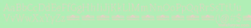 Шрифт Kitsch Text Extralight trial – розовые шрифты на зелёном фоне