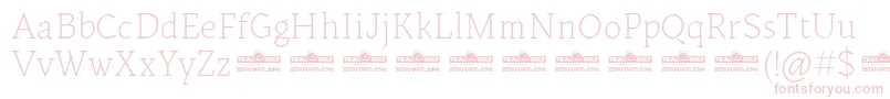 フォントKitsch Text Extralight trial – ピンクのフォント
