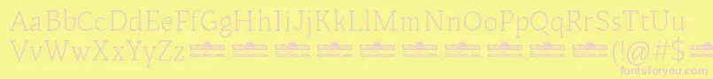 Kitsch Text Extralight trial Font – Pink Fonts on Yellow Background