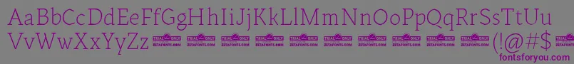 Kitsch Text Extralight trial Font – Purple Fonts on Gray Background