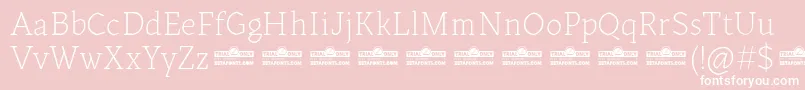 Шрифт Kitsch Text Extralight trial – белые шрифты на розовом фоне
